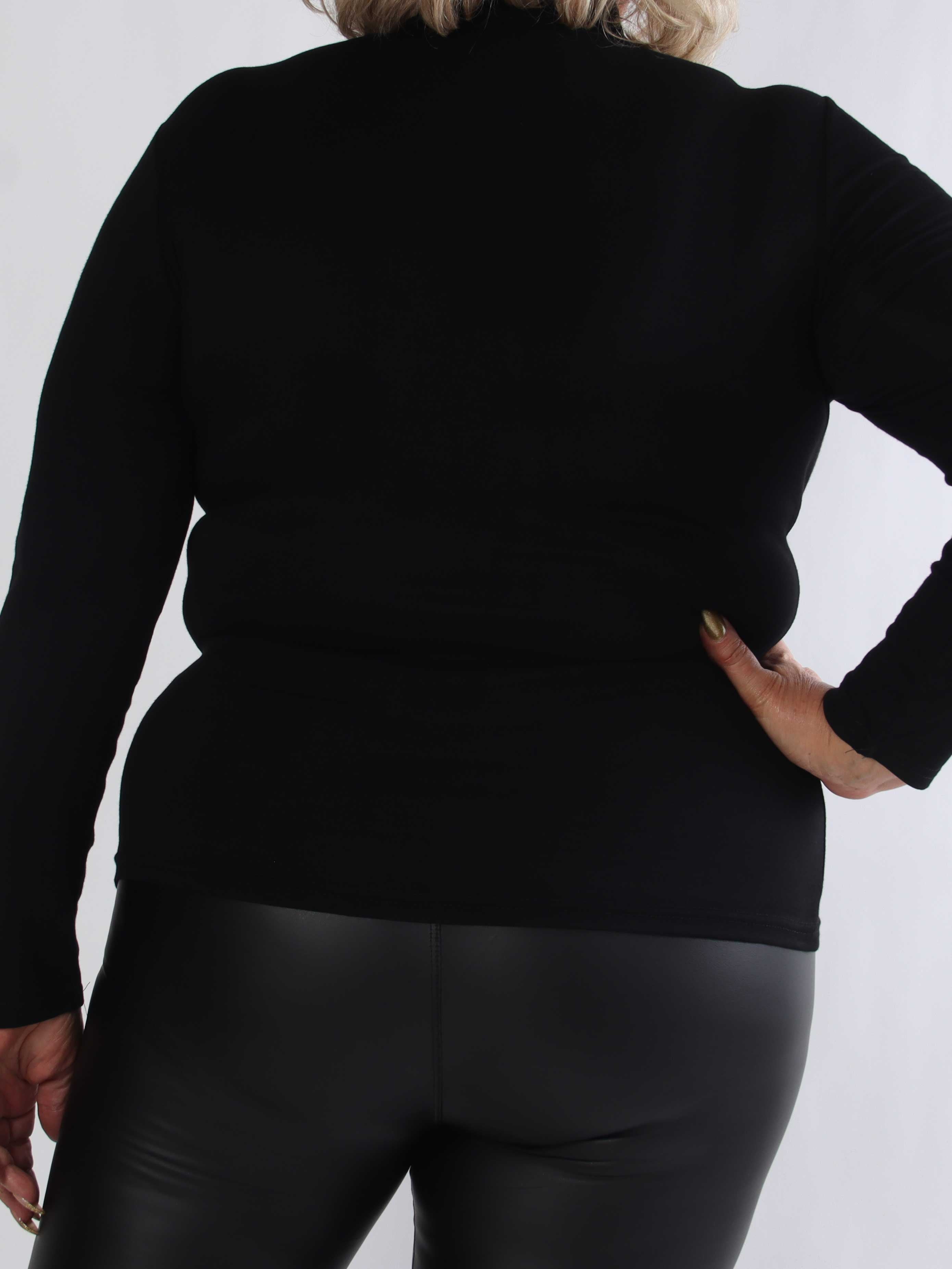 Noras - Langærmet basis bluse i viskose med turtleneck